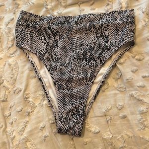 high waisted snake skin swim bottoms